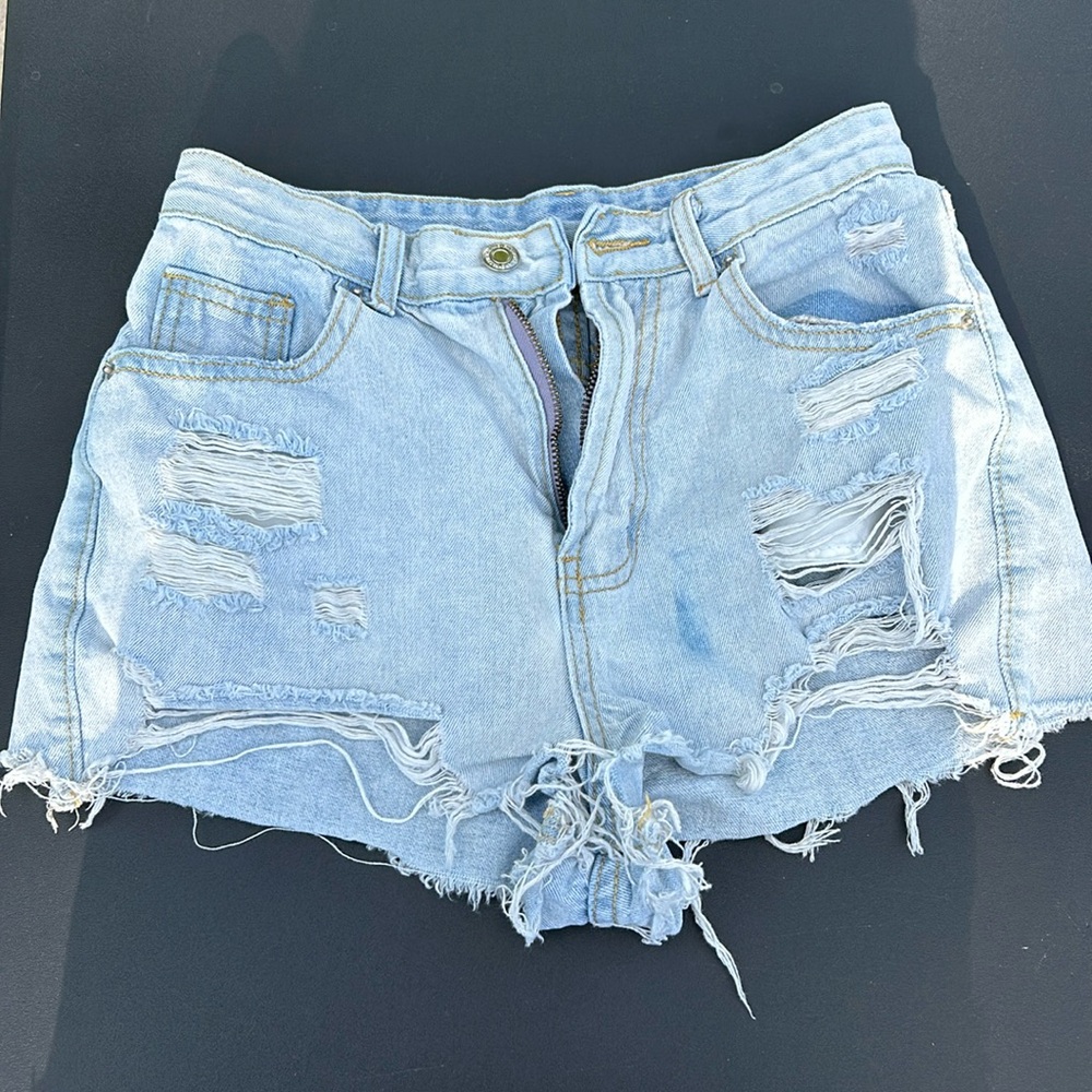 SHEIN denim shorts light wash